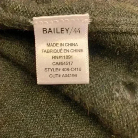 Bailey 44 Cinderella Merino Wool Blend Olive Green Sweater. Size S - Picture 5 of 10